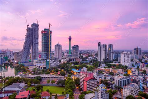 Photo Blinds Colombo Sri Lanka Skyline Cityscape Photo Sunset In