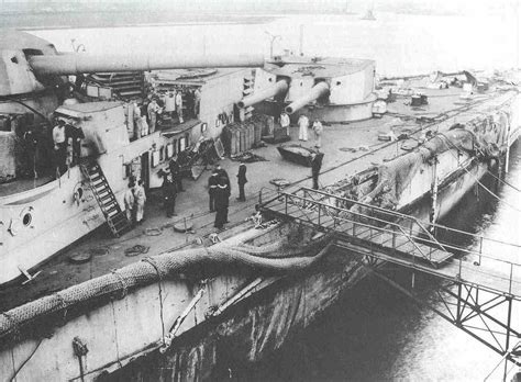 Sms Derfflinger Looking Rough In Port After Jutland June 1916