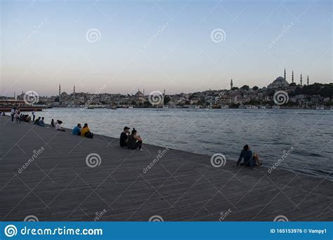Istanbul Turkey Middle East Golden Horn Bosphorus Sunset Skyline