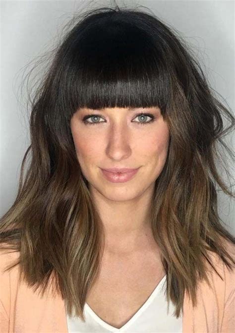 Stunning Medium Hairstyles With Blunt Bangs For 2023 Modeshack
