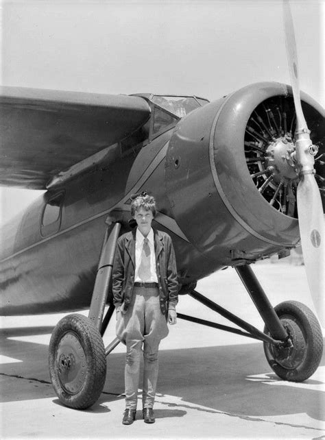 Amelia Earhart The Famous American Aviator Pictured With Her Lockheed Vega At Californias
