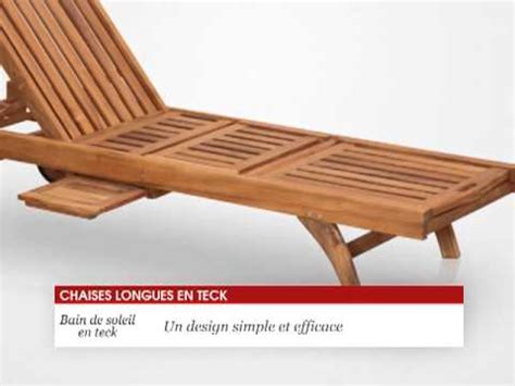 Dossier réglable en 5 positions. Chaise longue bain de soleil en teck 200 cm - Tek Import ...