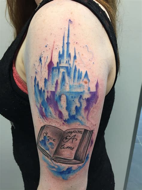 Disney Castle Watercolor Tattoo