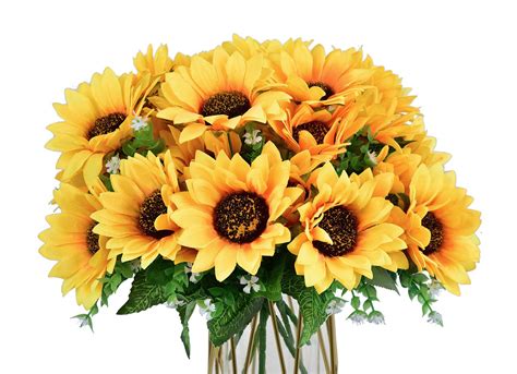 Buy Lskytop 6 Bunches Artificial Sunflower Bouquetsilk Sunflowers Fake