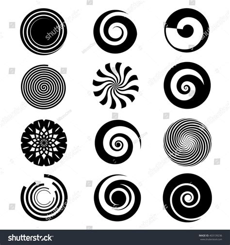 Spiral Elements Vector Different Spirals Icons Stock Vector Royalty