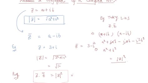 Modulus And Conjugate Of A Complex Number Class Mathematics Complex Number YouTube