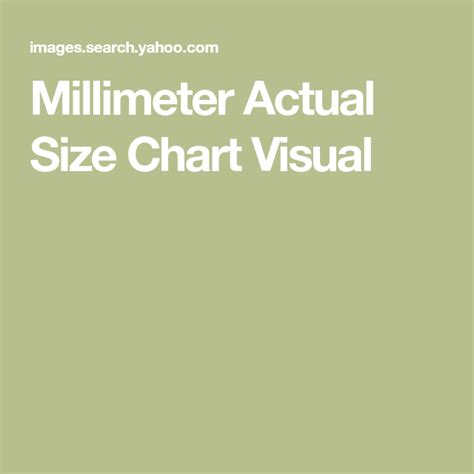 Millimeter Actual Size Chart Visual Size Chart Visual Chart