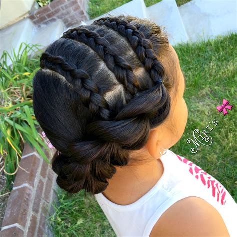 Half up half down bun Hair style for little girls | Hair styles, Little girl ...