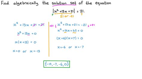 Question Video Finding The Solution Set Of Quadratic Equations