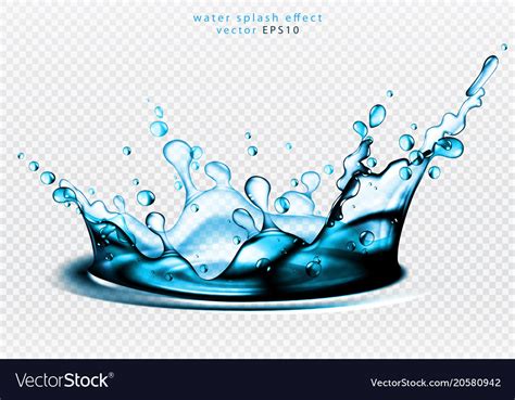 Water Splash Effect High Detailed Realistic Vector Image