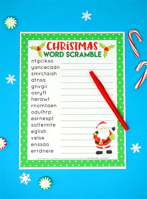 Free Printable Christmas Word Scramble For Adults Free Printable