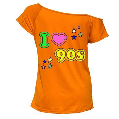 Ladies I Love The 90s T Shirt Top Off Shoulder Retro Party Fancy Outfit 6691lot Ebay Club