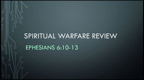 Spiritual Warfare Review Ephesians 6 Youtube