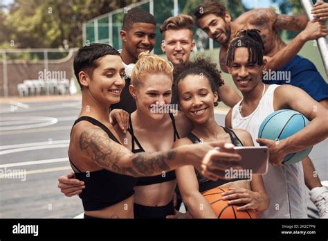 Lets Take One Of The Best Team Shot Of A Group Of Sporty Young People Taking Selfies Together