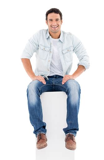 Fullbody Casual Man Sitting Stock Photo Download Image Now Istock