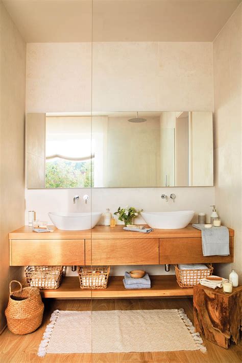 baños en blanco y madera son modernos acogedores y llenos de buenas ideas Diseño de