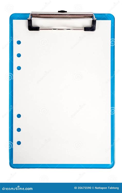 Blue Clipboard And Paper Isolated Stock Photo Image Of Clipboard