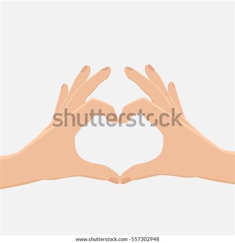 Two Hands Making Heart Sign Love Stock Vector Royalty Free 557302948