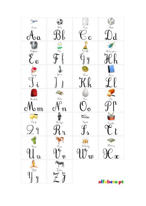 Alfabeto Ilustrado Cursivo Imprimir 1