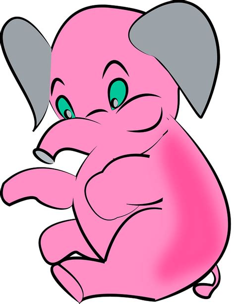 Pink baby elephant clipart. Free download transparent .PNG | Creazilla png image