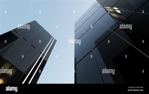Low Angle View Of Generic Modern Office Skyscrapers Stock Photo Alamy
