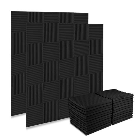 Buy 50 Pack Acoustic Foam Panels Premium Sound Proof Foam Panels Black