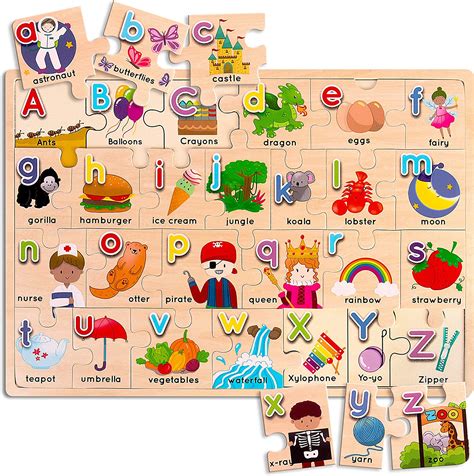 Buy Wooden Alphabet Puzzle For Kids Big 17x12 Abc Puzzles Matching