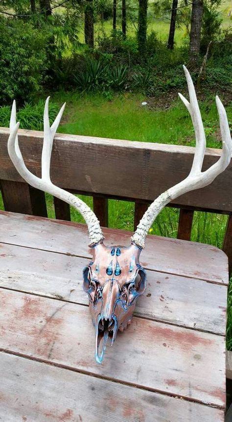 Hand Painted Deer Skull By Resurrection Skulls Painted Animal Skulls