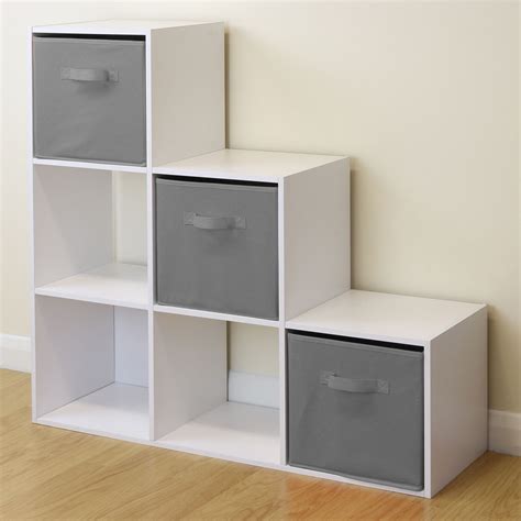 Vivan Interio White 6 Cube Kids Toy Games Storage Unit Girls And Boys