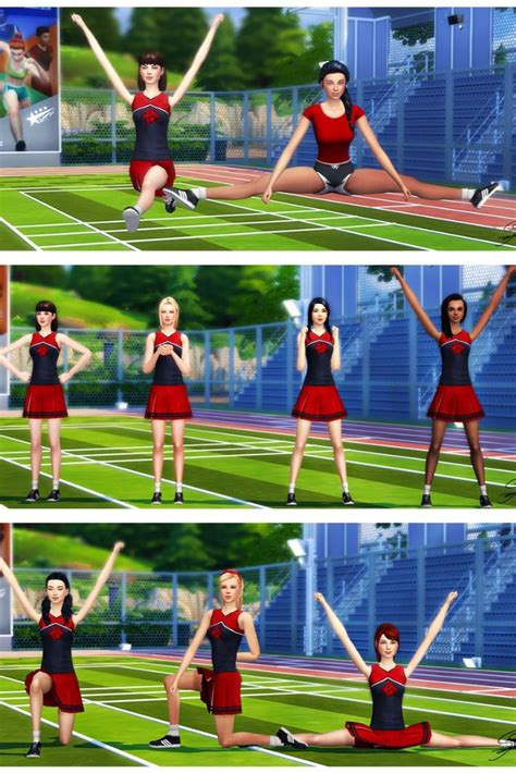 Let’s Cheer Sims Pose Set Sims 4 Couple Poses Sims Sims 4 College