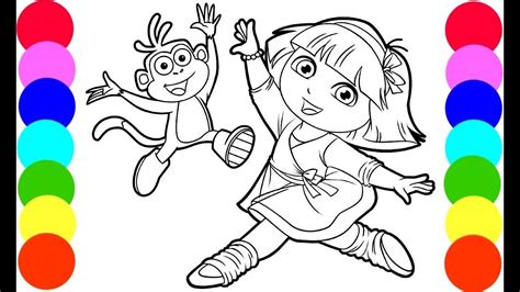 Dora Dancing Coloring Book Page Art Love Coloring Pages Dora Coloring