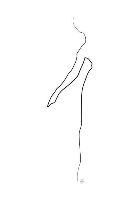 Minimal Dancer Woman Figure Female Silhouette One Line Art