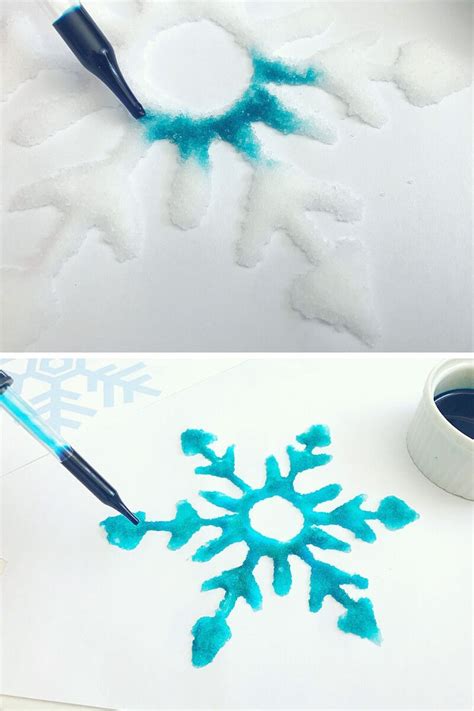 Snowflake Painting With Salt Little Bins For Little Hands Salt