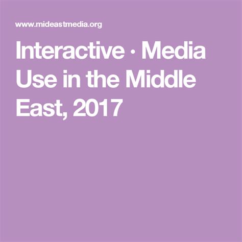 Interactive · Media Use In The Middle East 2017 Interactive Media