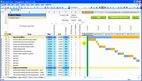 9 Project Management Gantt Chart Excel Template Excel Templates
