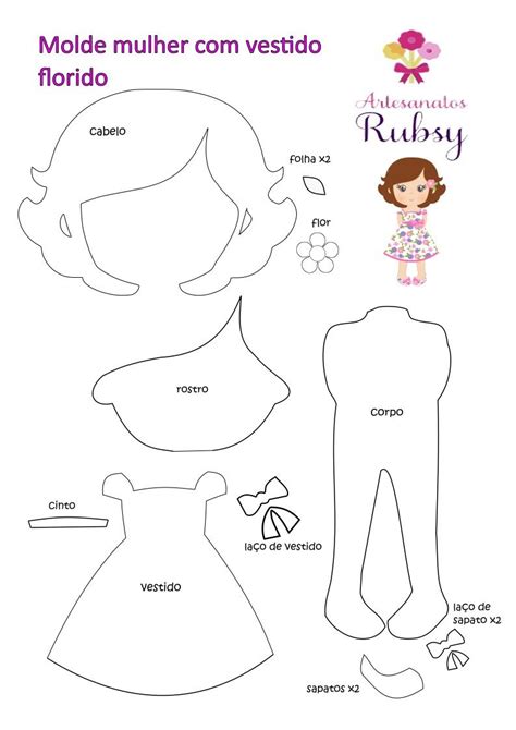 Pin By Rubsy On Moldes Para Goma Eva Felt Doll Patterns Felt Dolls Felt Toys Patterns