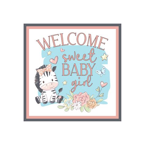 Welcome Sweet Baby Girl Sign New Baby Sign Etsy