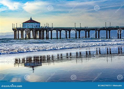 Scenic Pier At Manhattan Beach Near Los Angeles Editorial Stock Photo