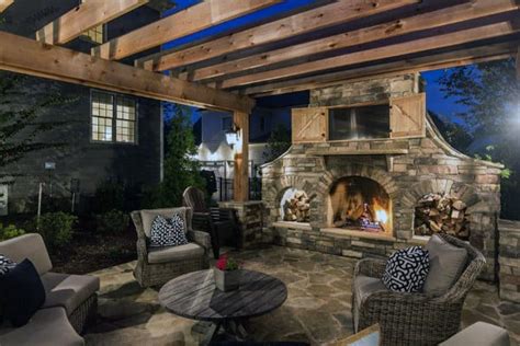 70 Outdoor Fireplace Designs For Men Cool Fire Pit Ideas