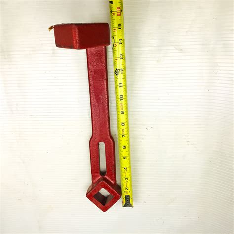 Vintage Fire Hydrant Spanner Wrench Red Cast Iron D 12 446126p Square Valve Key Ebay