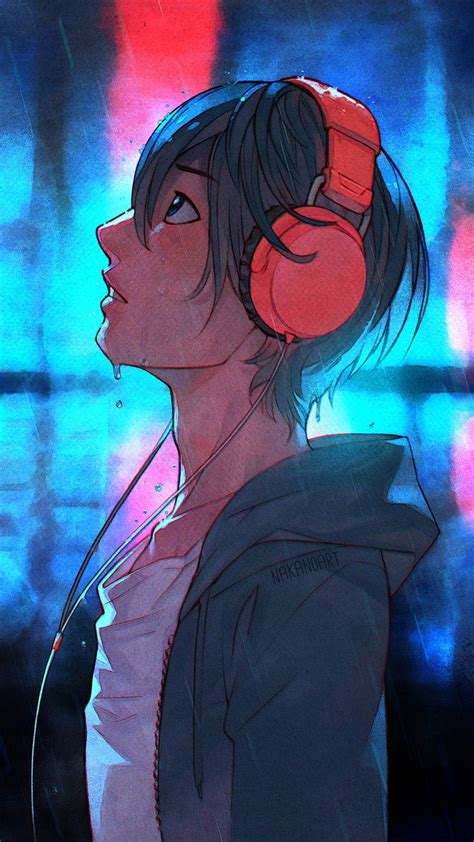 Anime Boy Listening To Music Drawing Anime Guy Listening To Music
