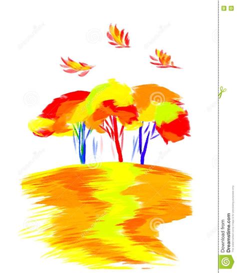 Three Autumn Tree Stock Illustration Illustration Of Forest 75900508