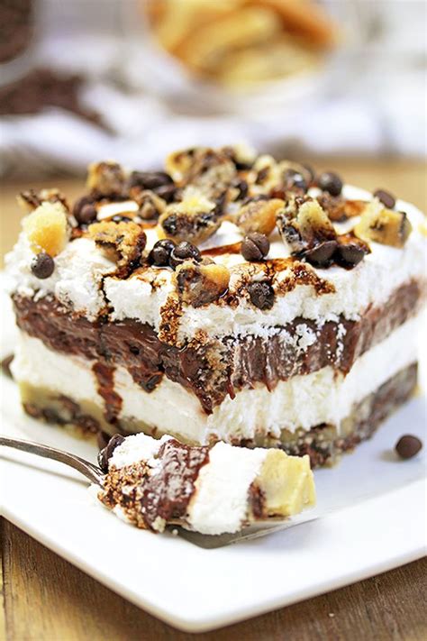 Stir in flour, salt and pepper until smooth. Chocolate Chip Cookie Lasagna | Recipe | Chocolate chip ...