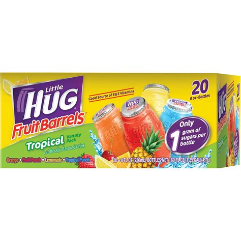 Little Hug Fruit Barrels Tropical 20 Count Variety Pack Fruit Drink