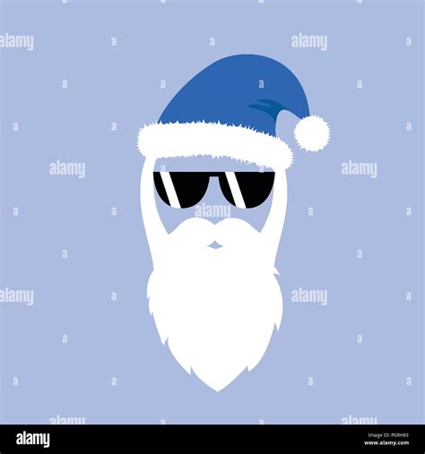 Hipster Santa Claus With Cool Beard And Sunglasses Merry Christmas Card
