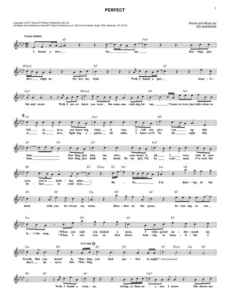 Perfect Ed Sheeran Piano Sheet Music Piano Sheet Music Perfect Intermediate Level Solo Piano