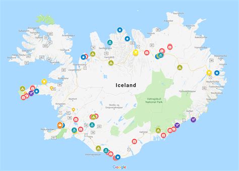 Iceland Ring Road Trip Map