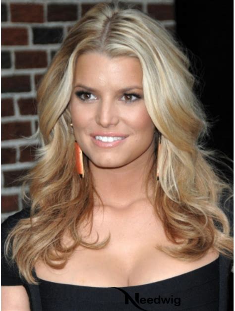 16 Inch Ideal Blonde Long Wavy Layered Jessica Simpson Wigs