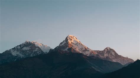 Sunrise Wallpaper Annapurna Massif Himalayas Minimal Mountains 4k