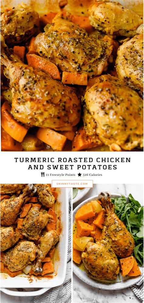 Turmeric Roasted Chicken And Sweet Potatoes Skinnytaste